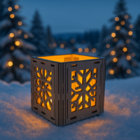 Holz-Teelichthalter „Schneeflocke“