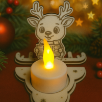 Weihnachts-Teelichthalter aus Holz