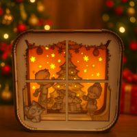 Weihnachtliches LED-Deko-Fenster