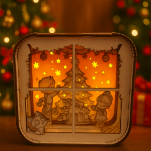 Weihnachtliches LED-Deko-Fenster