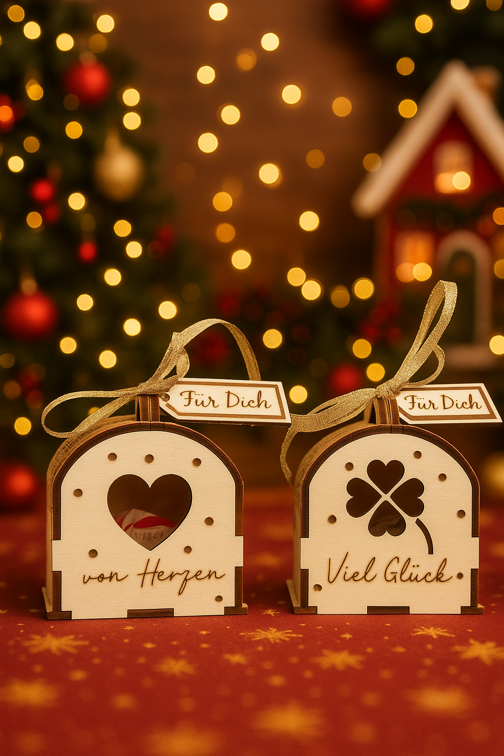 Pralinen-Box aus Holz ohne Inhalt