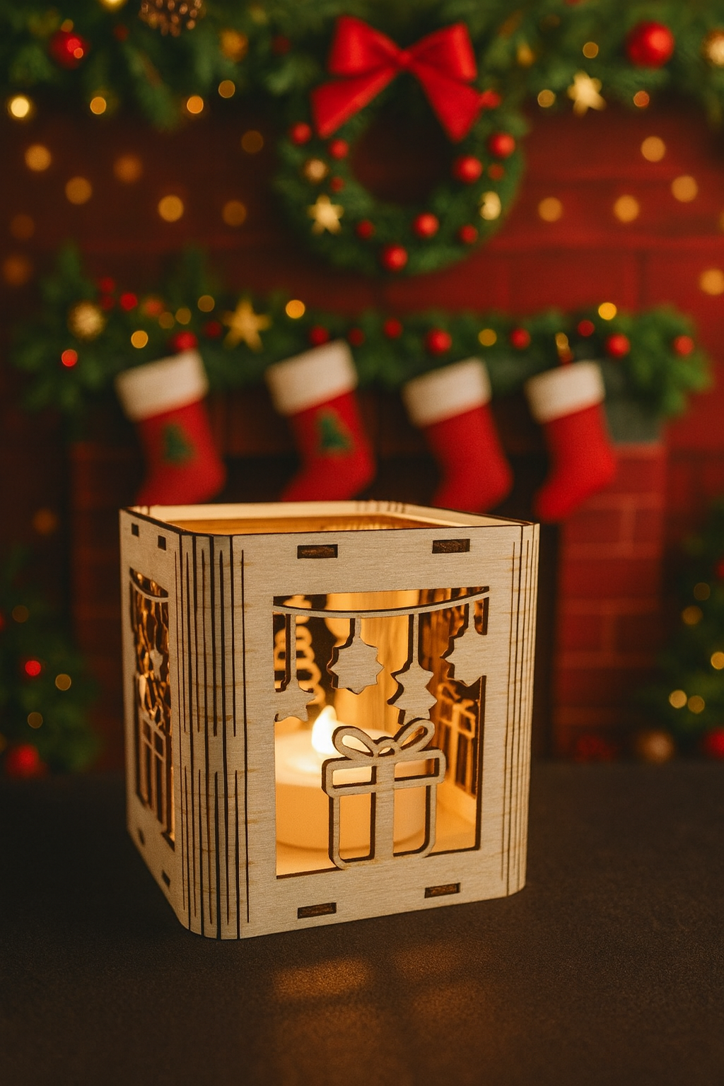 Weihnachtliches Teelichthaus