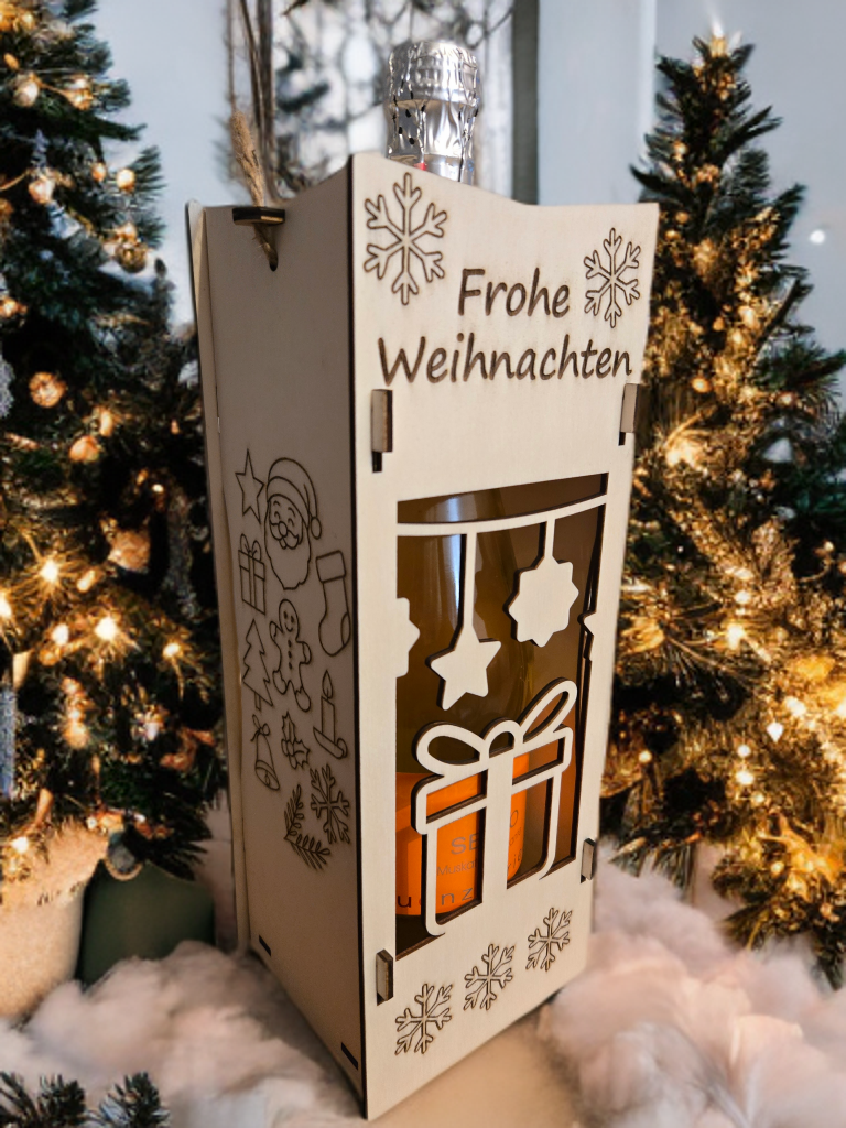 Weihnachts-Flaschenbox (ohne Inhalt)