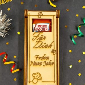 Ferrero Küsschen Holzbox „Frohes Neues Jahr“