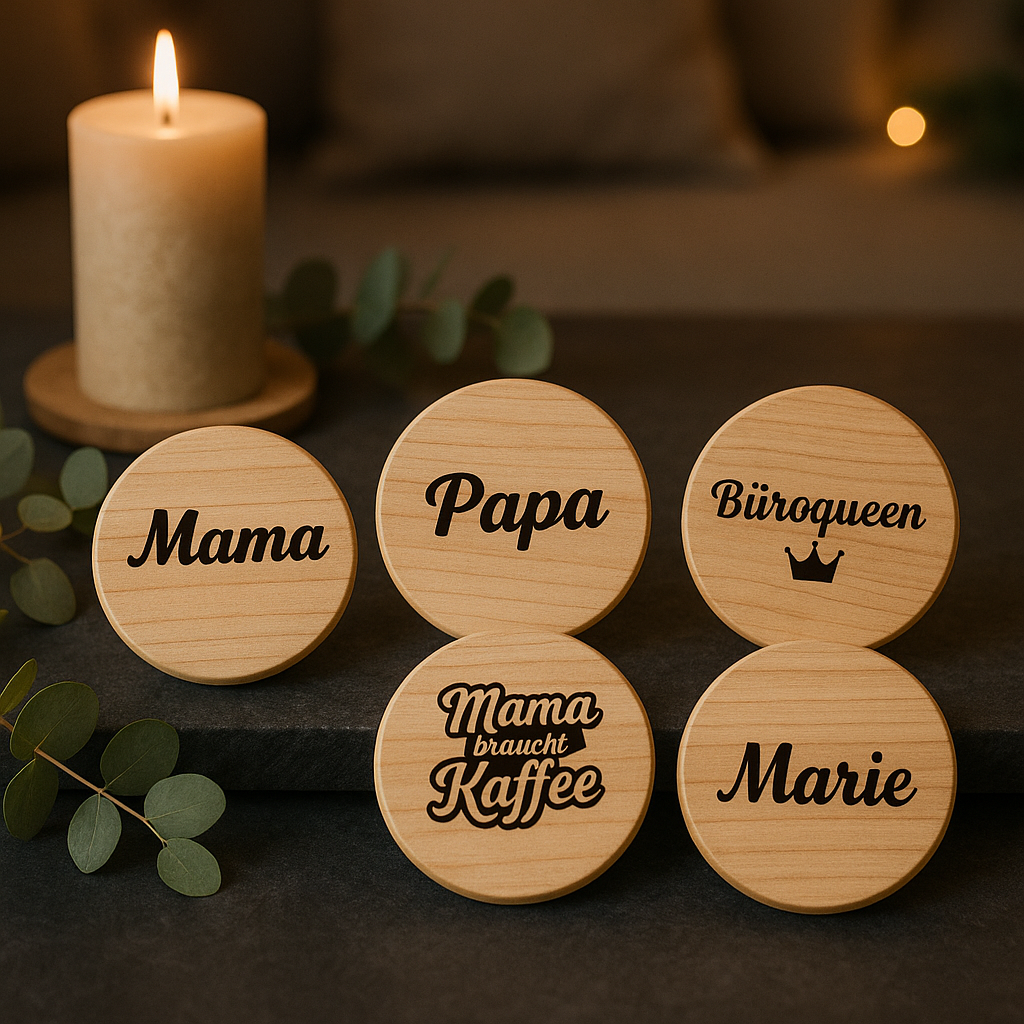 Personalisierte Holz-Untersetzer