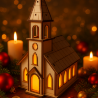 Kirche mit LED Teelicht