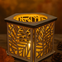 Holz-Teelichthalter „Blätterzauber“