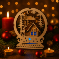 Holz-Dekoration „Winterzauberhaus“