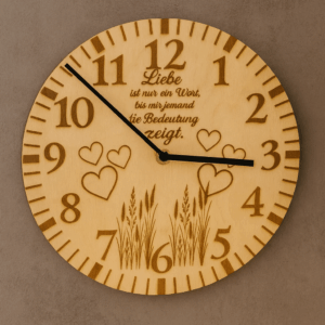 Personalisierte Holz-Uhr