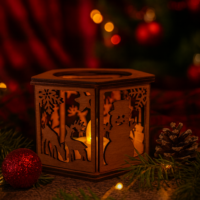 Holz-Teelichthalter „Winterzauber“