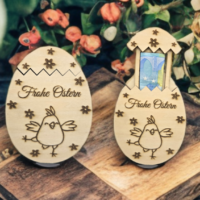 🐣 Holz-Geldversteck „Frohe Ostern“