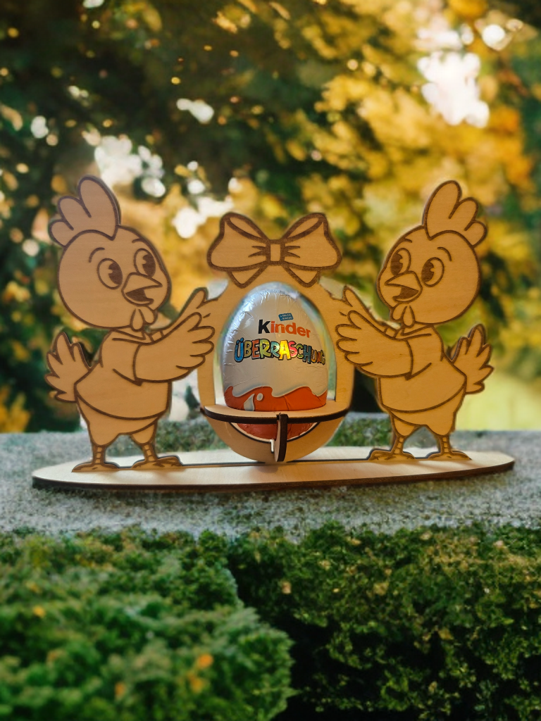 🐥 Holz-Osterdeko „Küken-Ei-Halter“