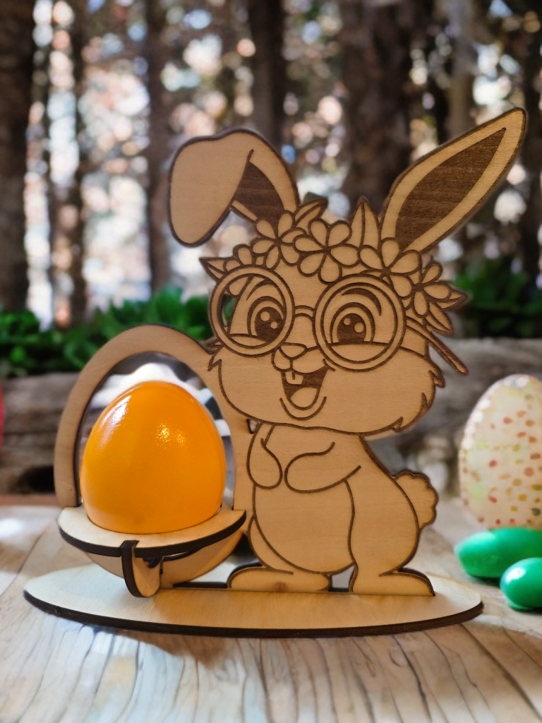 🐰 Holz-Osterhase „Blumenkranz“