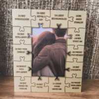Puzzle-Bilderrahmen mit liebevollen Botschaften