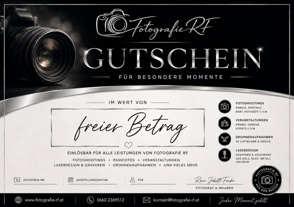 Gedruckter Gutschein von Fotografie RF