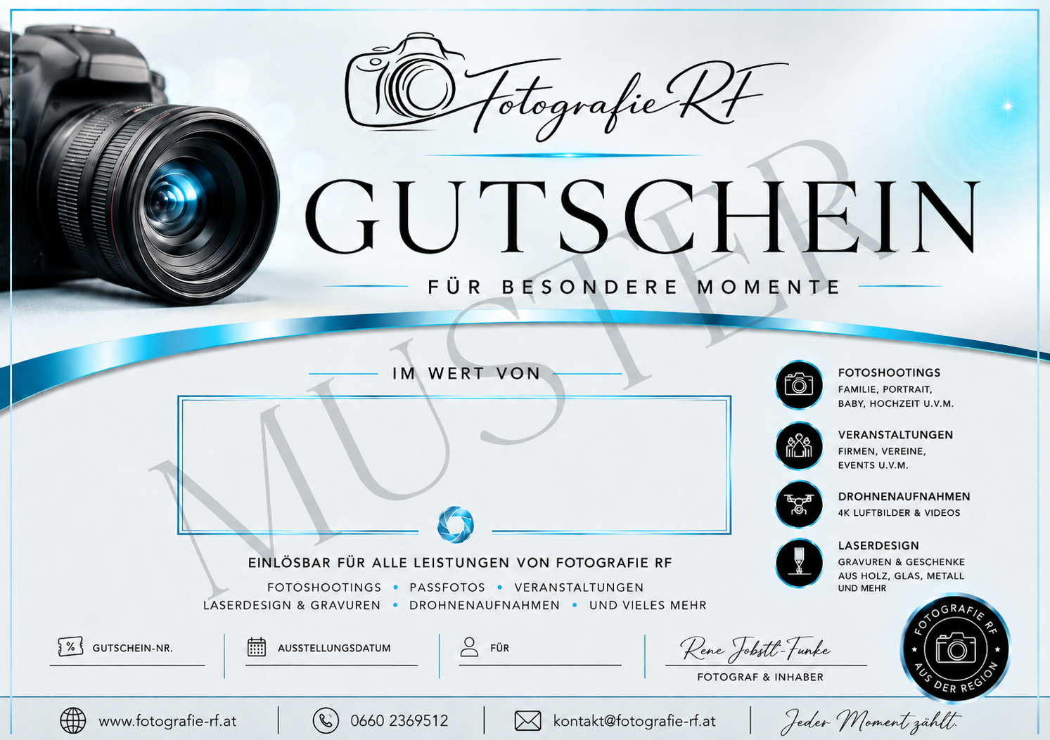 Gedruckter Gutschein von Fotografie RF